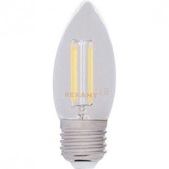 Лампа филаментная REXANT CN35 7.5 Вт 4000K E27 прозрачная колба Лампа филаментная REXANT CN35 7.5 Вт 4000K E27 прозрачная колба