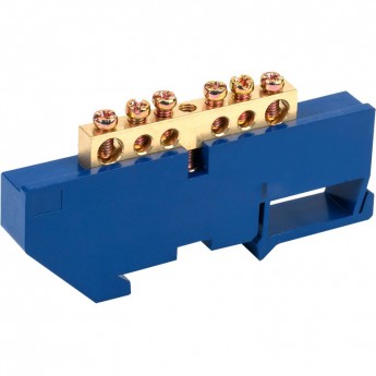 Шина REXANT с синим изолятором на рейку 6x9 мм 6 групп Шина REXANT с синим изолятором на рейку 6x9 мм 6 групп