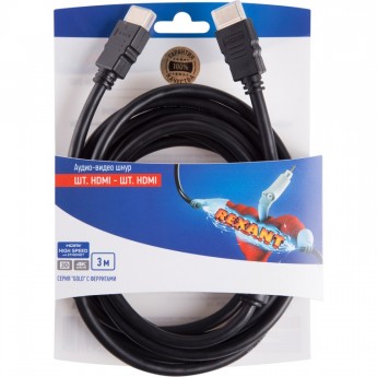 Шнур REXANT HDMI-HDMI 3 м с ферритами Шнур REXANT HDMI-HDMI 3 м с ферритами