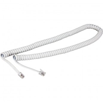 Телефонный шнур REXANT, витой трубочный RJ-10(4P-4C), длина 7 метров, белый Телефонный шнур REXANT, витой трубочный RJ-10(4P-4C), длина 7 метров, белый