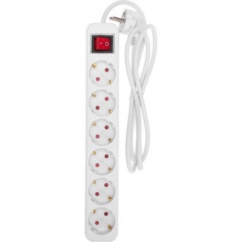 Удлинитель REXANT STANDARD 6 гнезд 1,5м 3х1,0мм² с выключателем белый Удлинитель REXANT STANDARD 6 гнезд 1,5м 3х1,0мм² с выключателем белый