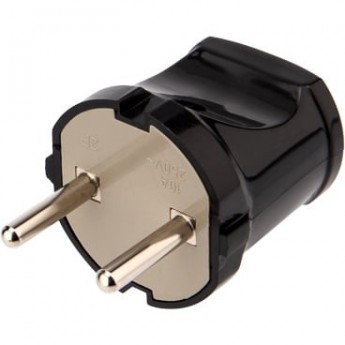 Вилка REXANT прямая без заземления 6А черная Вилка REXANT прямая без заземления 6А черная