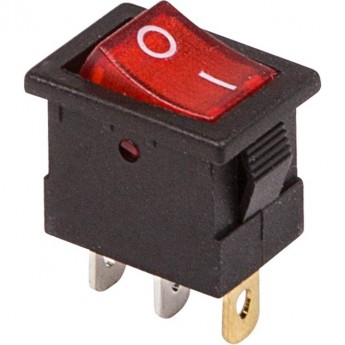 Выключатель клавишный REXANT MINI 12V красный с подсветкой